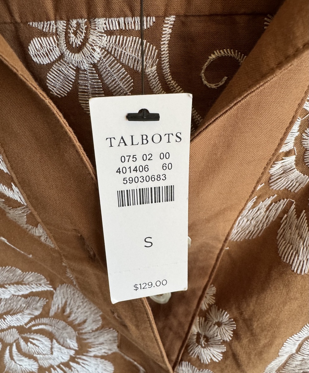 Talbots Jardin Embroidered Ruffle Top - Picture 4 of 4